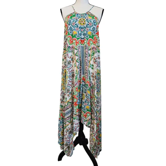 Anthropologie Ella Halter Handkerchief Maxi Dress M/L - Picture 2 of 9